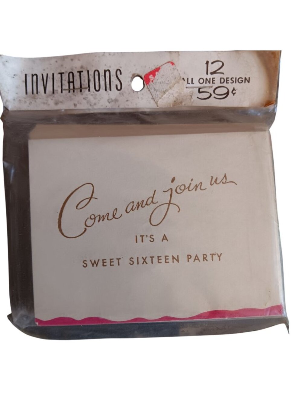 Vintage Sweet Sixteen Party Invitations  Set Of 12 Cards Envelopes NEW 1960's